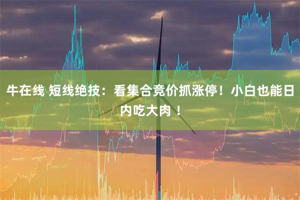 牛在线 短线绝技：看集合竞价抓涨停！小白也能日内吃大肉 ！